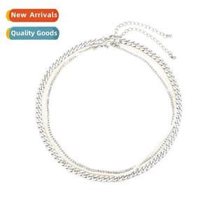 stacked wear diamds retro strip double chain Fashi thick