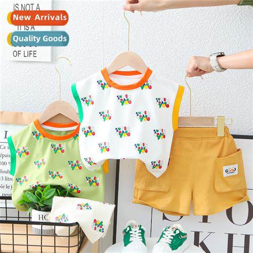2023 new boys summer dress  short sleeve shorts two- boy bab