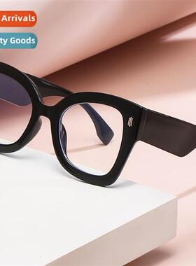 2022 new large frame cat eye anti blue light glasses nd leop