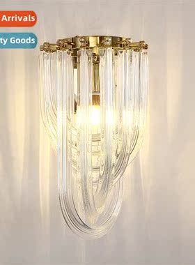 Light luxury -modern crystal wall lamp living room sa backgr