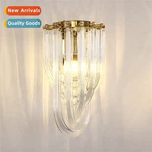 Light luxury -modern crystal wall lamp living room sa backgr