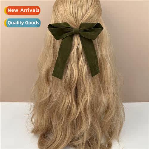 New retro bow fluttering band hair clip female fashi persaly