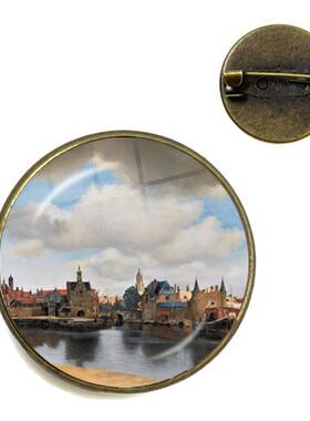 Girl wh Pearl Earrings Brooch Timeless Gemste Brooch Famous