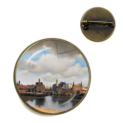 Girl wh Pearl Earrings Brooch Timeless Gemste Brooch Famous