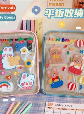 Ins wind transparent 11 inch tablet computer bag girl heart