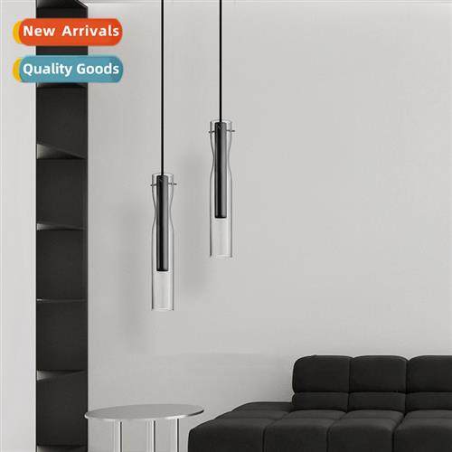 Full copper bedroom bedside chelier modern simple black glas