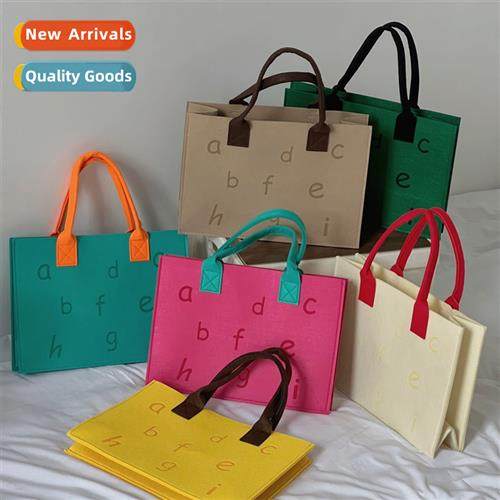Clashing Color Letter Felt Tote 2023 New Gift Bags Portable