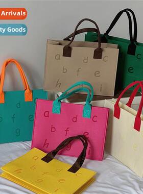 Clashing Color Letter Felt Tote 2023 New Gift Bags Portable