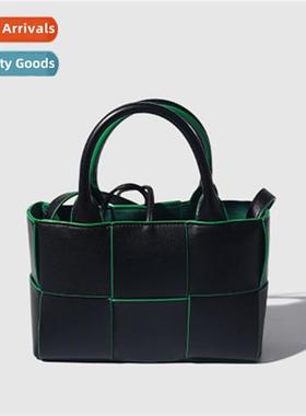 Woven Bag Hbag Tote 2023 New Trend Tote Lear Colorblocking L