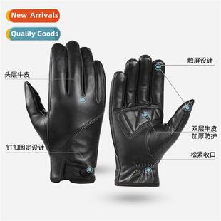 Head layer cowhide gloves mens motorcycle motorcycle riding