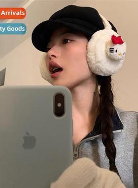 Cute carto cat warm ear muffs thickened winter foldable anti