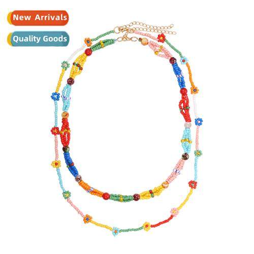 Exaggerated Ethnic Style Colorful Beaded Necklace Vintage Fa