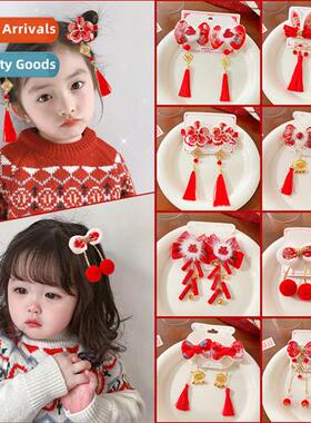 Chinese style childrens  clips flowers bow Tang Clothing pin