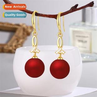 red fashi frosted style beads Chinese plastic Ethnic tide