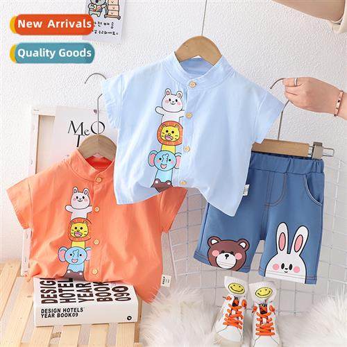 Boys summer su su 2023 new fashiable baby short-sleeved two-