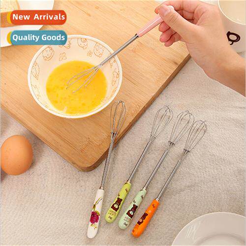 Cute Bear Whisk Ceramic Hle Stainless Steel Stirrer Stylish