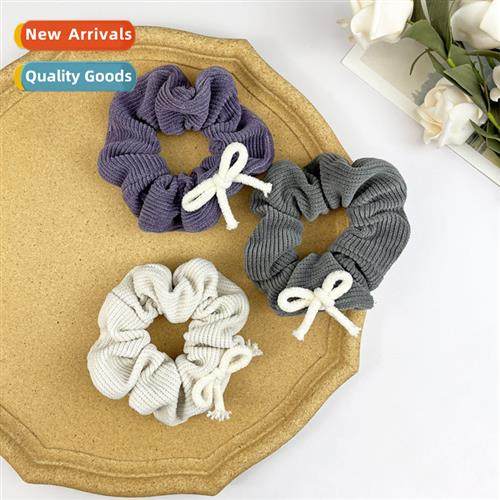 Autumn and winter models  corduroy bow hair ring large intes