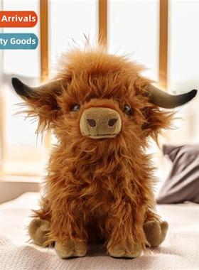 New Highl Cow Plush Toy Lg Hair Cow Figurine