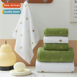 Solid color embroidery avocado cott st absorbent cott househ