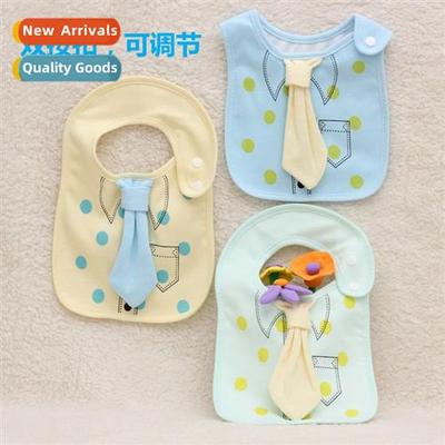 Baby three-dimensial tie bibs childrens double snap adjustab