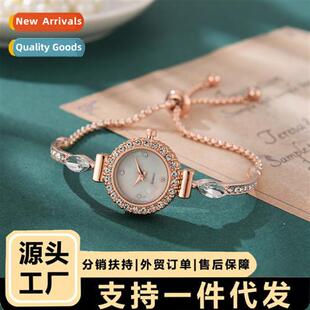 New fashiable diamd-set round ladies watch freely adjustable