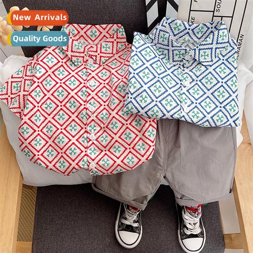 2023 new boys shirt su summer dress Yanqi baby cute summer c