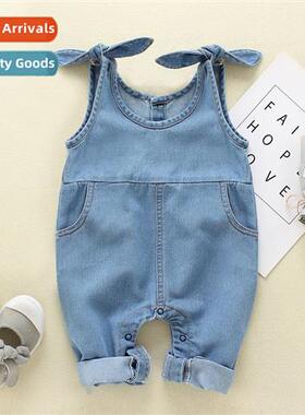 Spring  Autumn baby hajacket 2019     baby girls denim solid