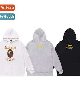 Tide BA ape head colorful letters printed hooded sweatshirt