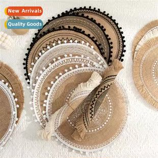 high color jute ins print large bohemian round Vintage value