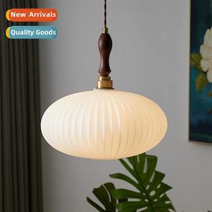 small chelier vintage Scinavian log glass walnut body simple