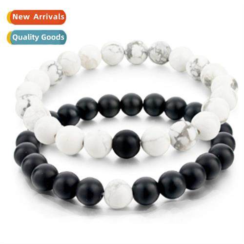 Couple Bracelet Black Matte Onyx Whe 8mm Beads Bracelet Crow