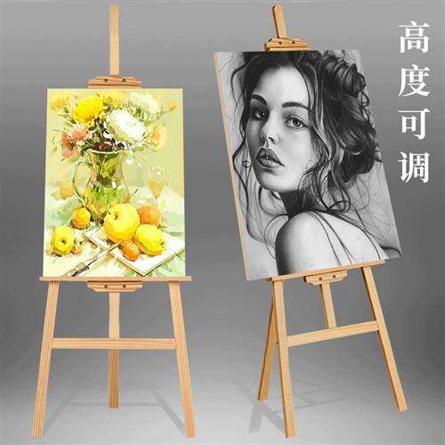 Childrens easel wooden home painting triangle display easel