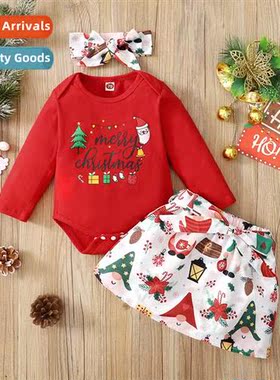 Girls spring  fall  2021 new fashi lg-sleeved Christmas lett