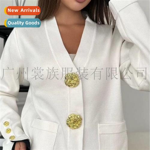 n fashi casual knted cardigan jacket women fall spring V-nec