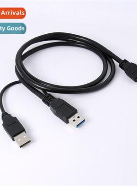 USB3.0 Micro-B Mobile Hard Disk Cable Dual Head USB Powered