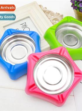 Creative stainless steel ashtray pentagram quadrangle colorf