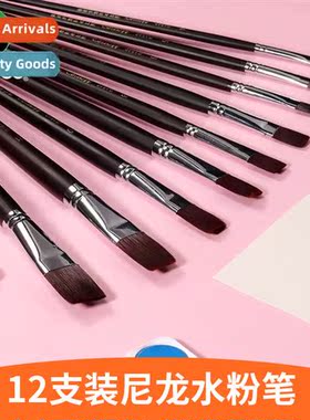 G1640 Nyl Flat Peak BrushBurgundy Nyl Oil BrushAcrylic Brush