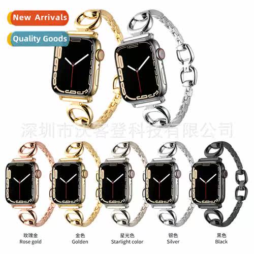 适用Apple Watch Saddle Buckle Stainless Steel Metal Strap ap