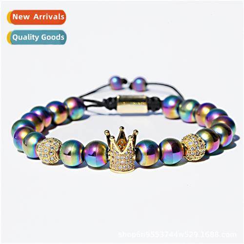 8mm Beads Luxury Mens Bracelet Fashi Womens Woven Adjustable