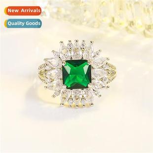 emerald zirc luxury four full light claw women Classic ring