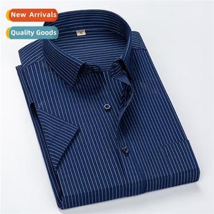 Can mens business shirt mens short-sleeved striped pressial
