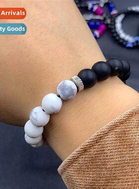 Tide models simple 10mm bracelet mens frosted whe turquoise