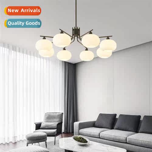 Scinavian simple pure copper light luxury chelier living roo