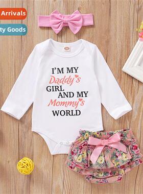 Girls spring  fall  2021 new n lg-sleeved letter print top +