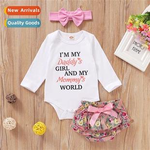 print 2021 sleeved fall new top Girls letter spring