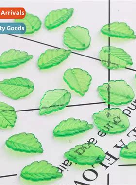 18*24mm transparent green leaves loose beads leaves diy hmad