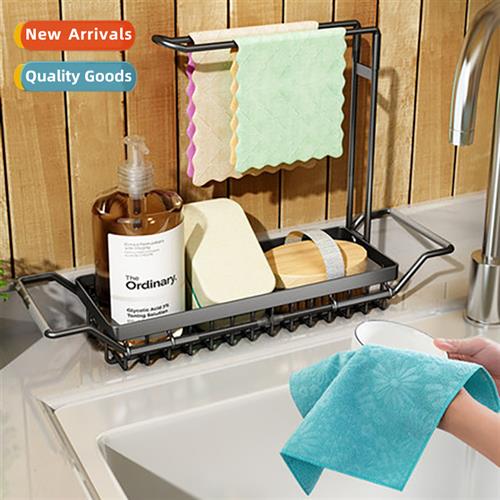 Kchen stainless steel rag rack sink draining storage towel f