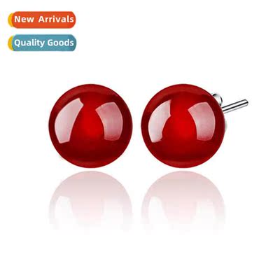 Natural agate earrings female simple fashi earrings temperam