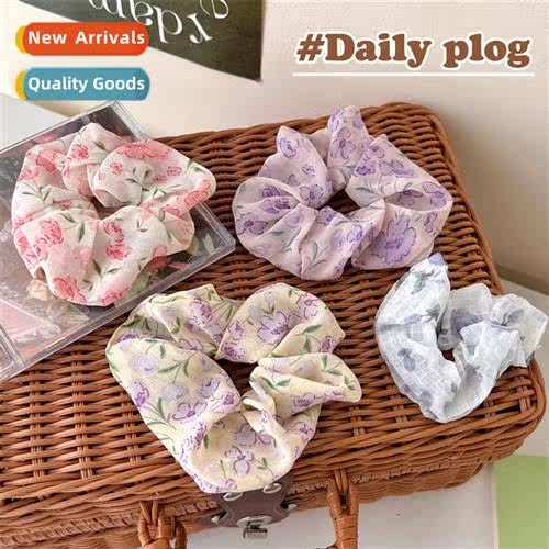 Summer new small fresh floral mesh large intestine  circle h