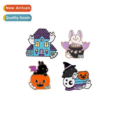Halloween Party Haunted House Bat Pumpkin Pin Decorati Alloy